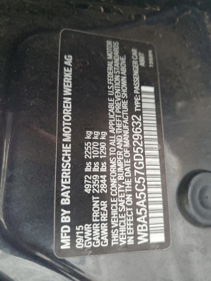 2016 BMW 528 I VIN: WBA5A5C57GD529632 Lot: 55484945