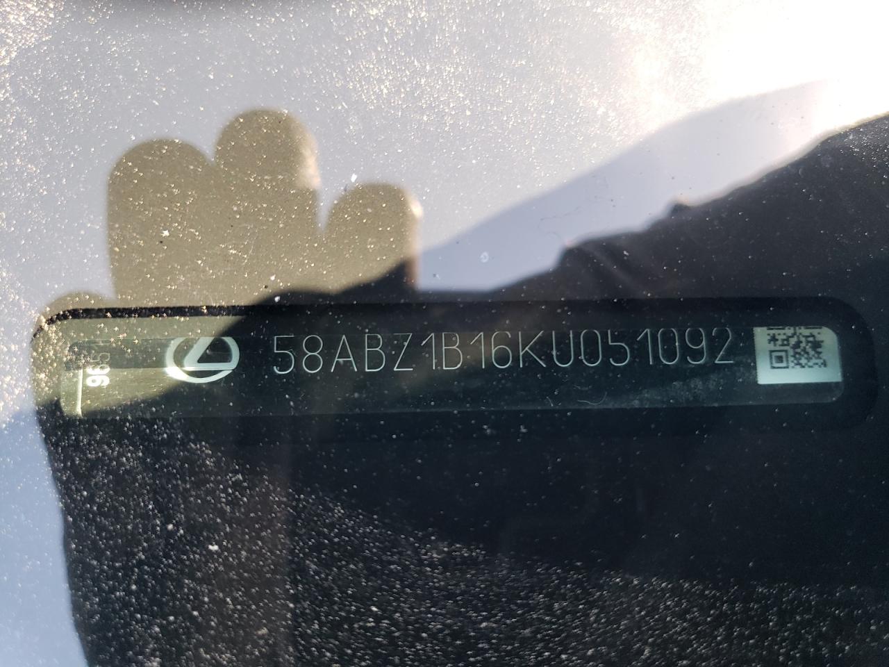 2019 Lexus Es 350 VIN: 58ABZ1B16KU051092 Lot: 56411335