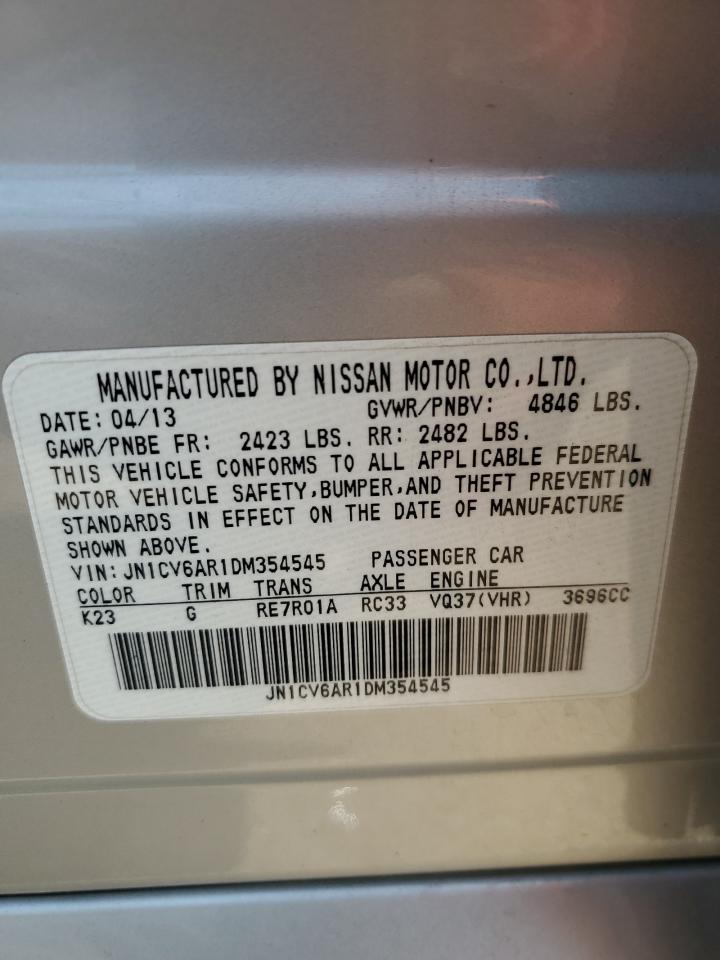 2013 Infiniti G37 VIN: JN1CV6AR1DM354545 Lot: 56037785