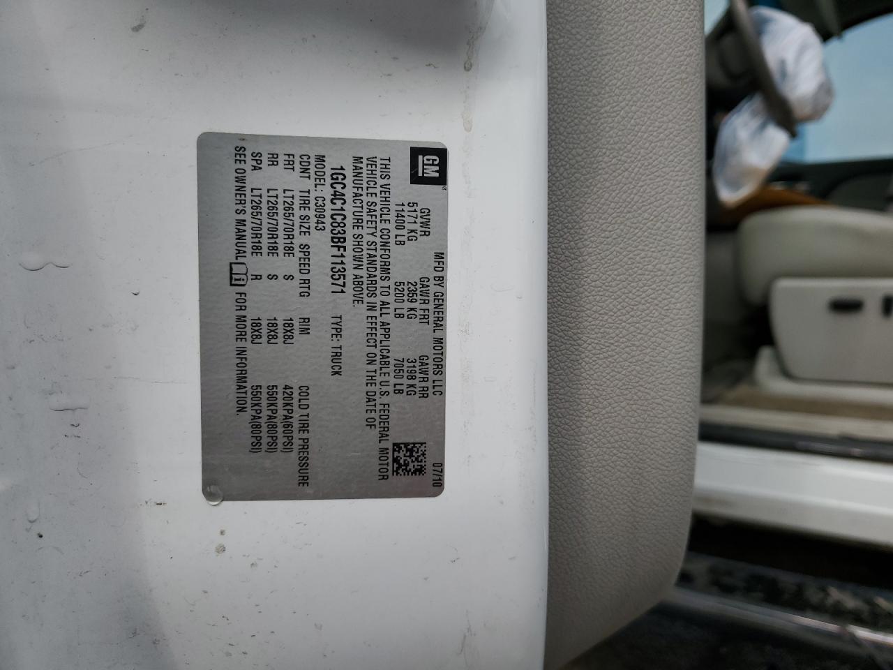 2011 Chevrolet Silverado C3500 Ltz VIN: 1GC4C1C83BF113571 Lot: 58691455