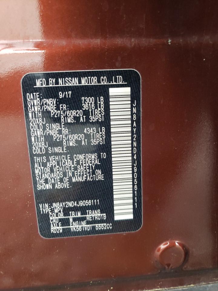 2018 Nissan Armada Sv VIN: JN8AY2ND4J9056111 Lot: 58900515