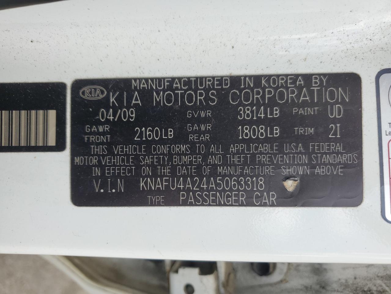 2010 Kia Forte Ex VIN: KNAFU4A24A5063318 Lot: 56785905