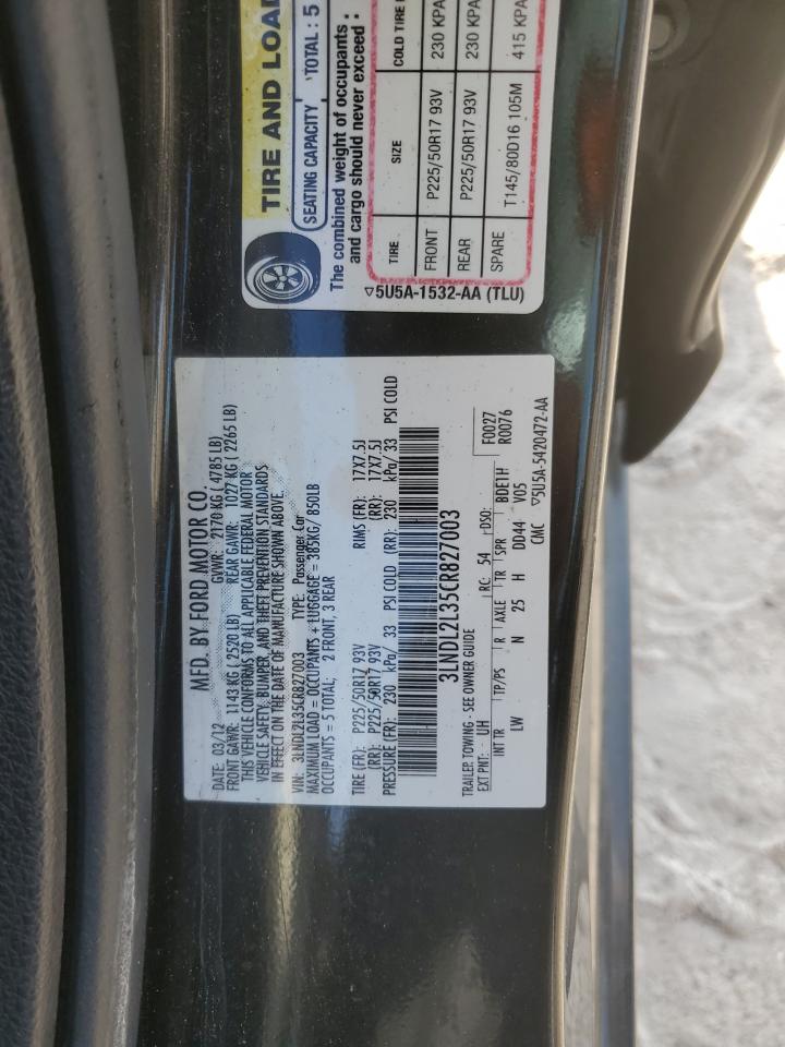 2012 Lincoln Mkz Hybrid VIN: 3LNDL2L35CR827003 Lot: 56524955