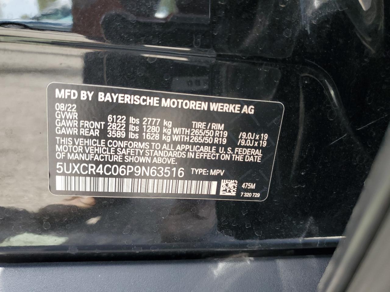 2023 BMW X5 Sdrive 40I VIN: 5UXCR4C06P9N63516 Lot: 56754965