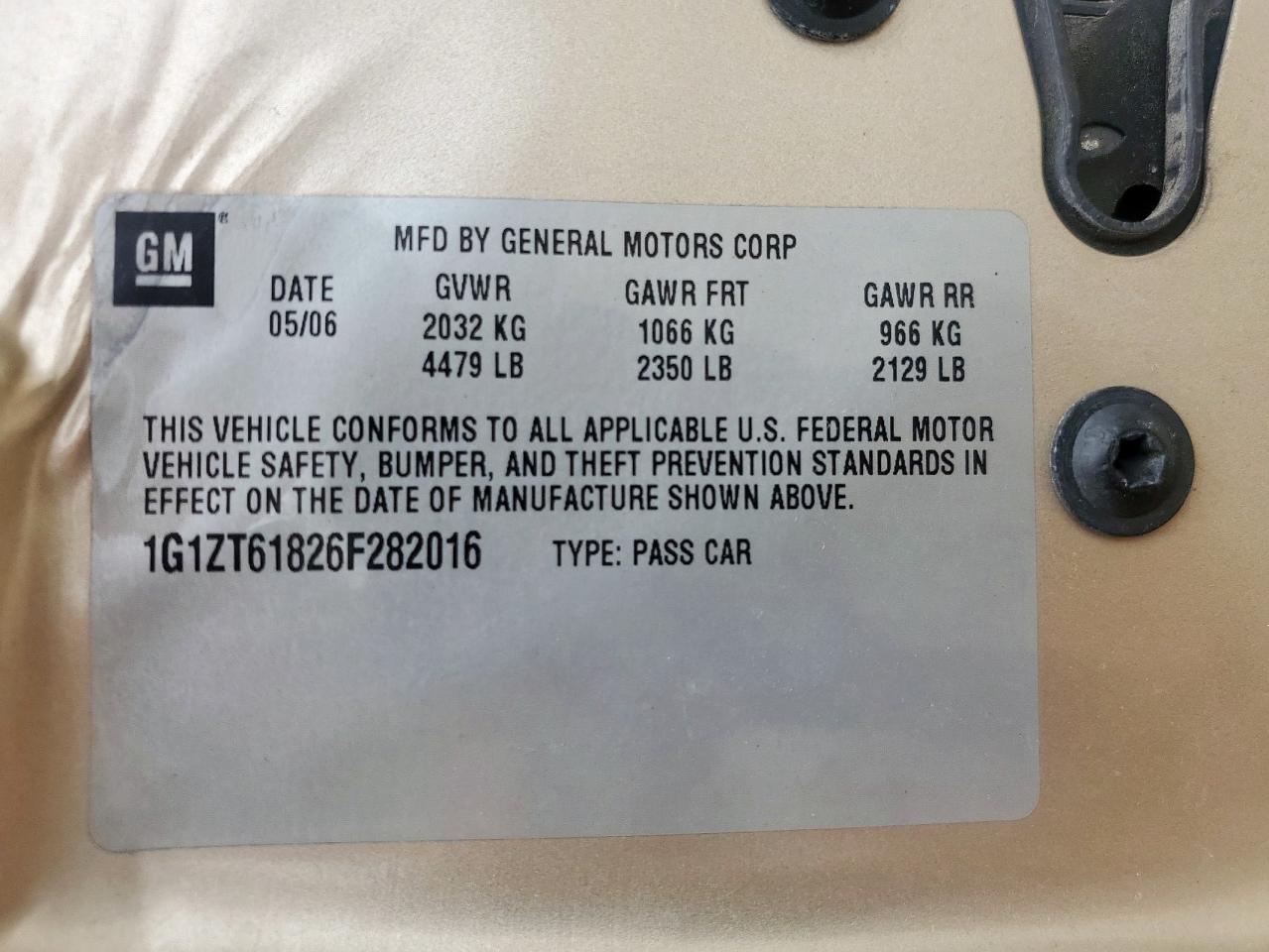 2006 Chevrolet Malibu Maxx Lt VIN: 1G1ZT61826F282016 Lot: 57556135