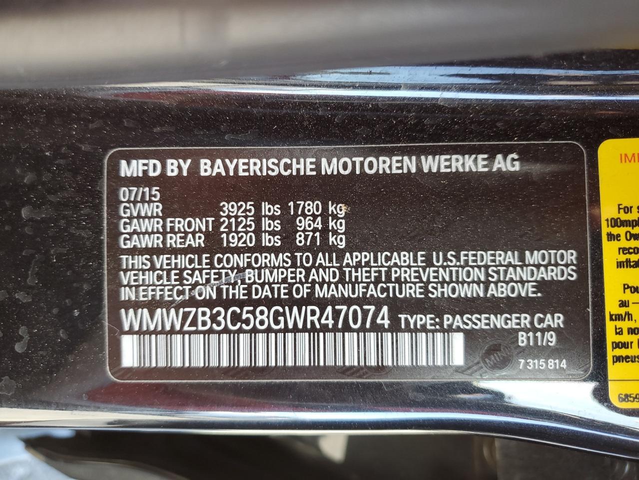 2016 Mini Cooper Countryman VIN: WMWZB3C58GWR47074 Lot: 57174885