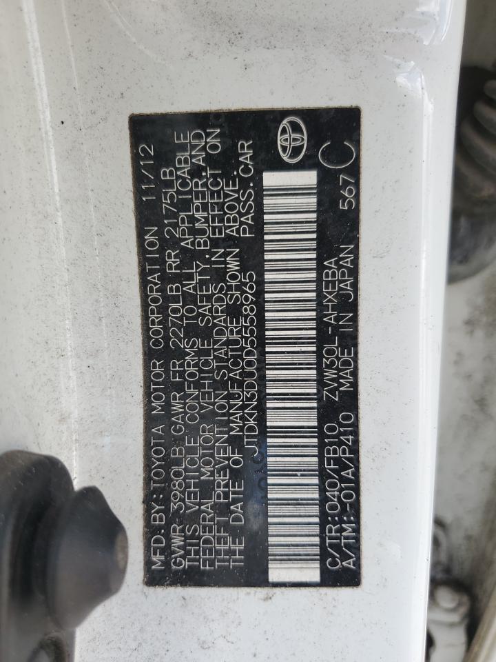 2013 Toyota Prius VIN: JTDKN3DU0D5558965 Lot: 56499055