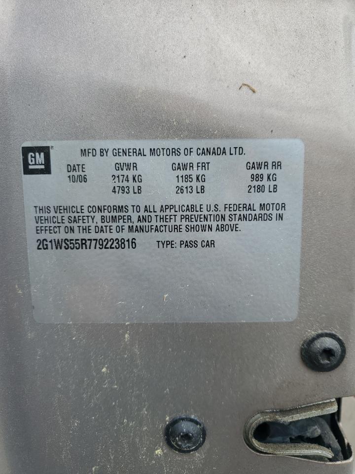 2007 Chevrolet Impala Police VIN: 2G1WS55R779223816 Lot: 55895765