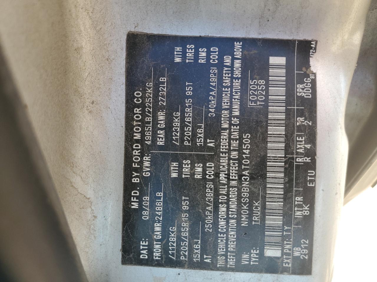 2010 Ford Transit Connect Xlt VIN: NM0KS9BN3AT014505 Lot: 56571885