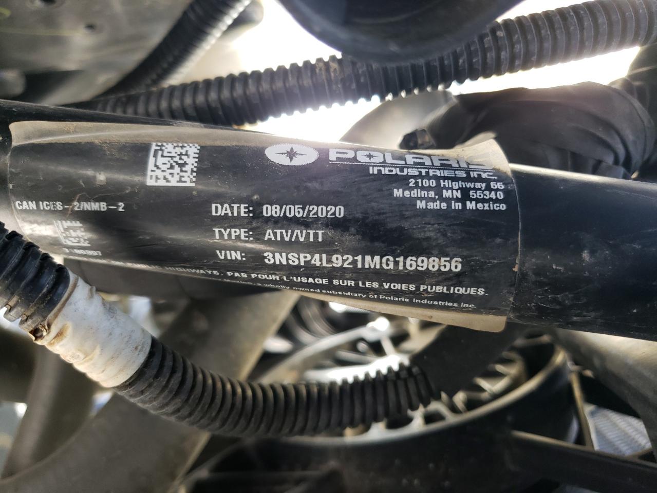 2021 Polaris Rzr Turbo S 4 VIN: 3NSP4L921MG169856 Lot: 55993265