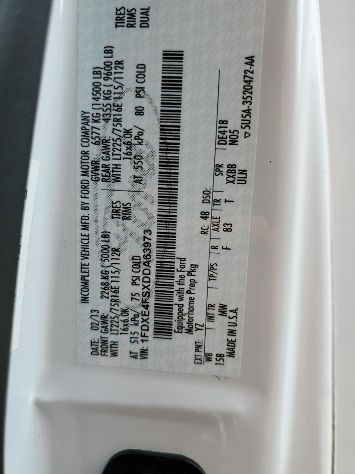 1fdxe4fsxdda63973 1FDXE4FSXDDA63973 2013 Ford Econoline E450 Super Duty Cutaway Van