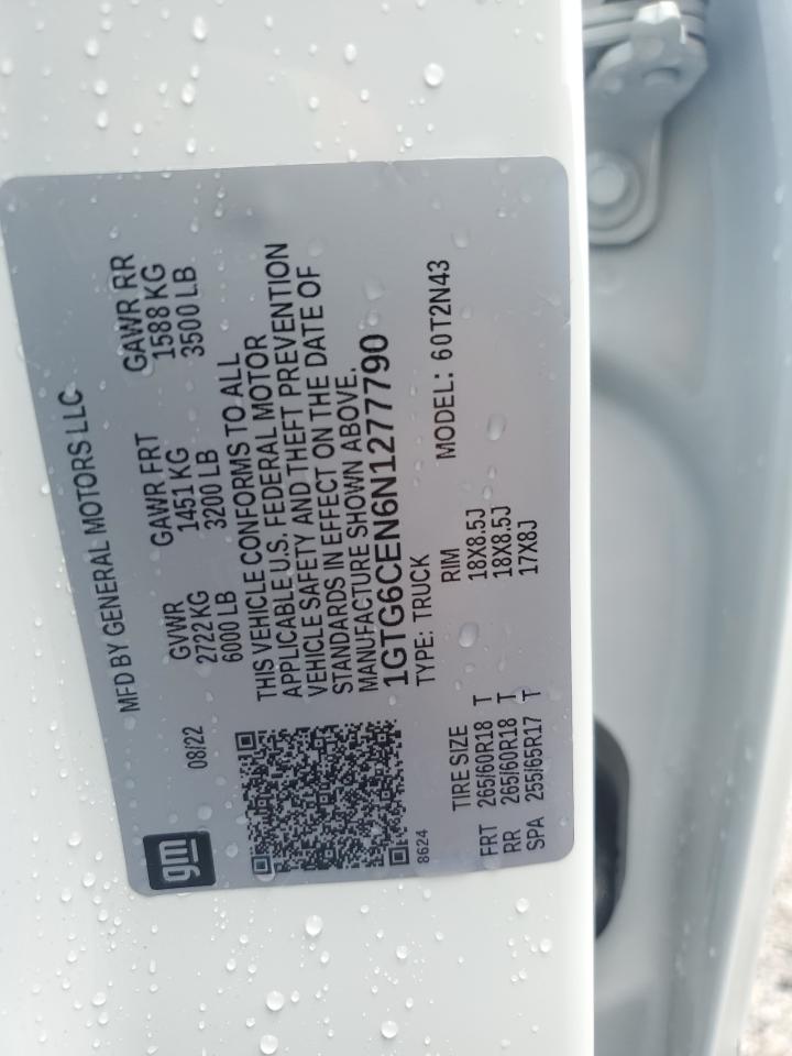 2022 GMC Canyon Elevation VIN: 1GTG6CEN6N1277790 Lot: 57213185