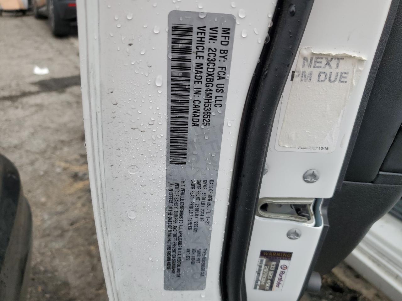 2021 Dodge Charger Sxt VIN: 2C3CDXBG4MH536525 Lot: 55634125