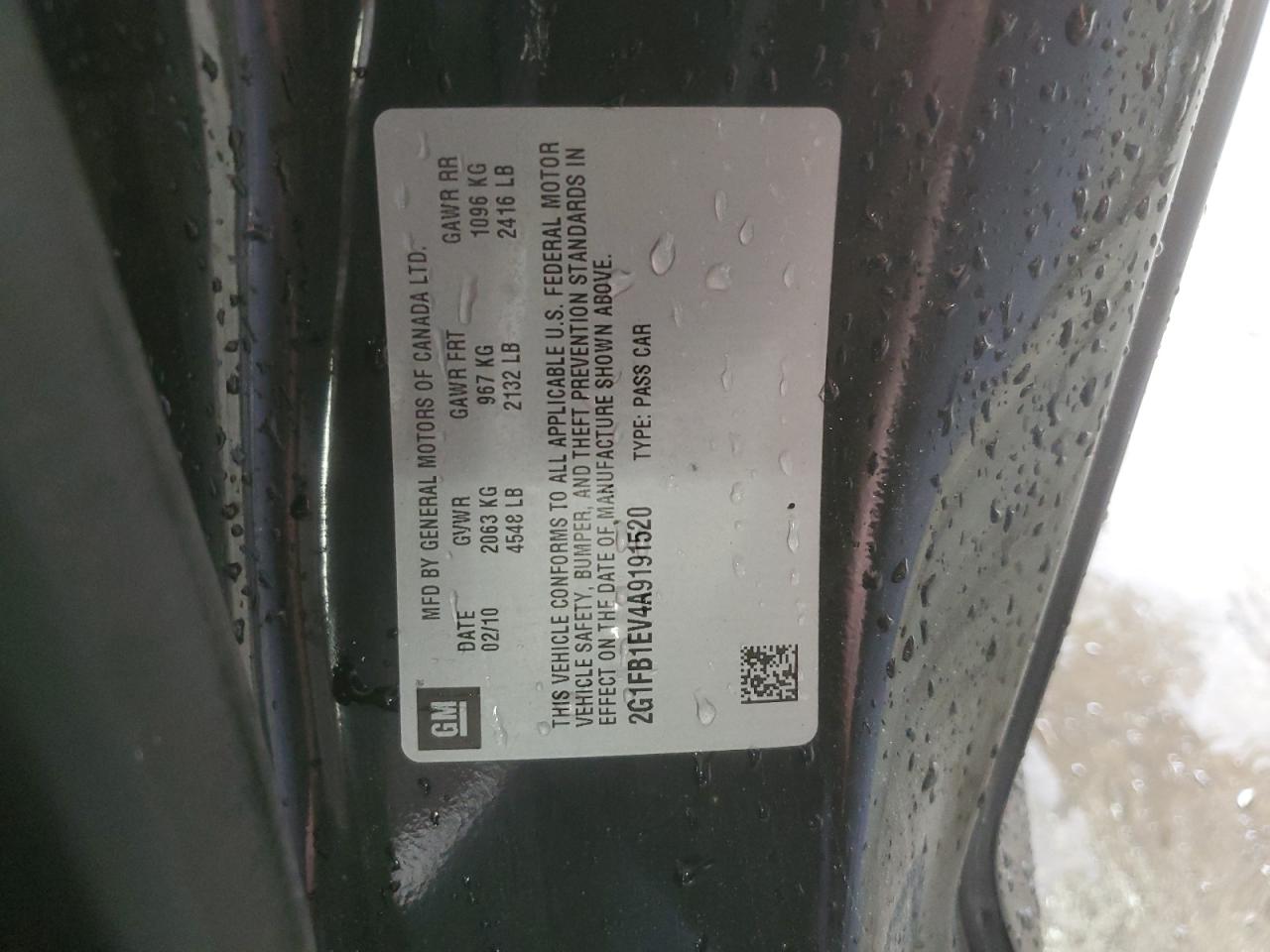 2010 Chevrolet Camaro Lt VIN: 2G1FB1EV4A9191520 Lot: 56195245