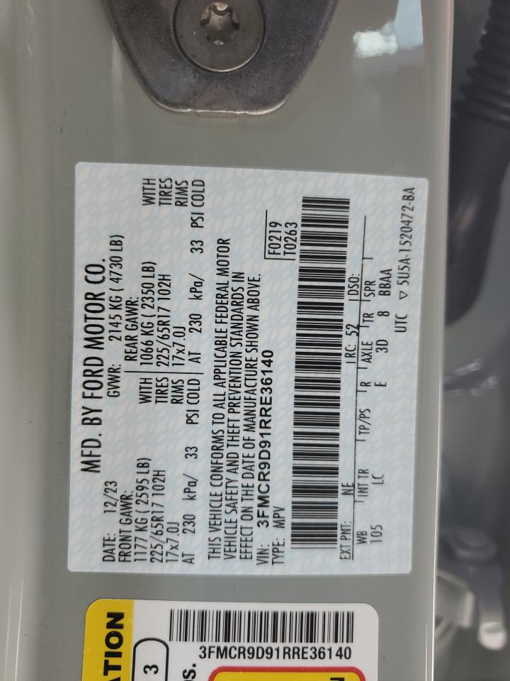 2024 Ford Bronco Sport Badlands VIN: 3FMCR9D91RRE36140 Lot: 57232925