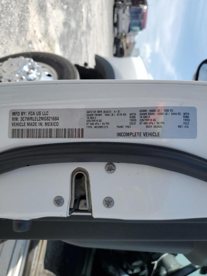 2021 Ram 4500 VIN: 3C7WRLEL2MG621684 Lot: 55143395