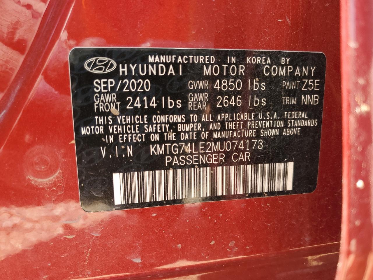 2021 Genesis G70 VIN: KMTG74LE2MU074173 Lot: 58236675