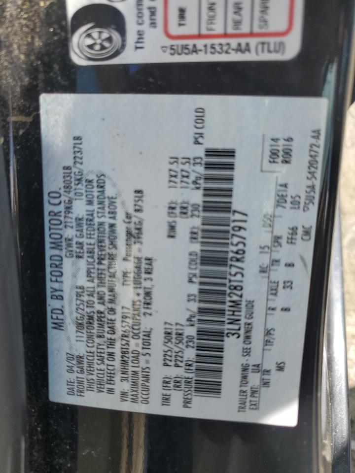 2007 Lincoln Mkz VIN: 3LNHM28T57R657917 Lot: 56046615