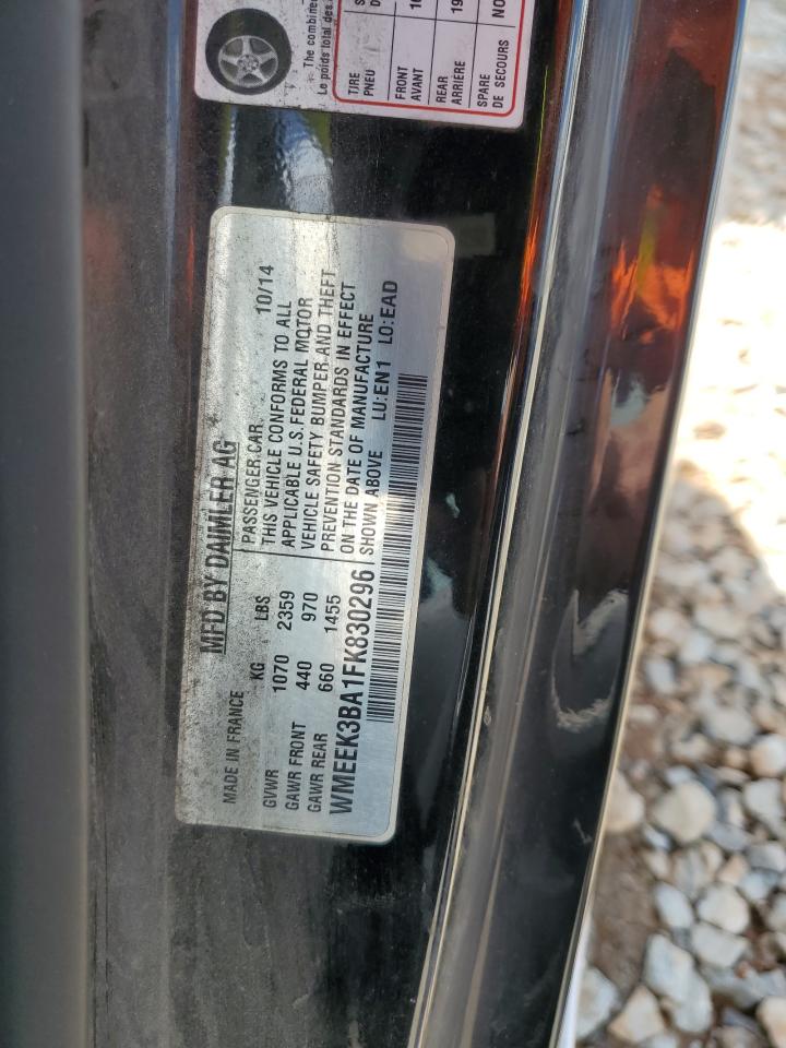 2015 Smart Fortwo Passion VIN: WMEEK3BA1FK830296 Lot: 56401725
