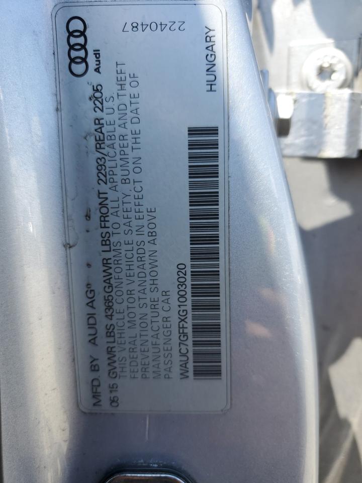 2016 Audi A3 Premium Plus VIN: WAUC7GFFXG1003020 Lot: 56889385