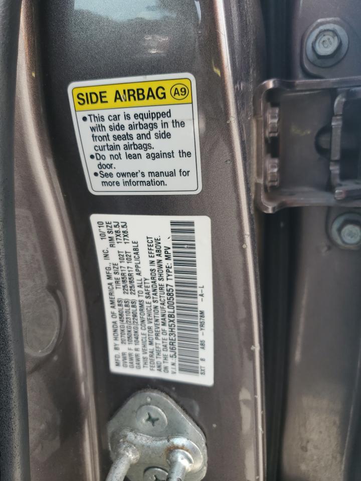 2011 Honda Cr-V Ex VIN: 5J6RE3H5XBL005857 Lot: 58354335