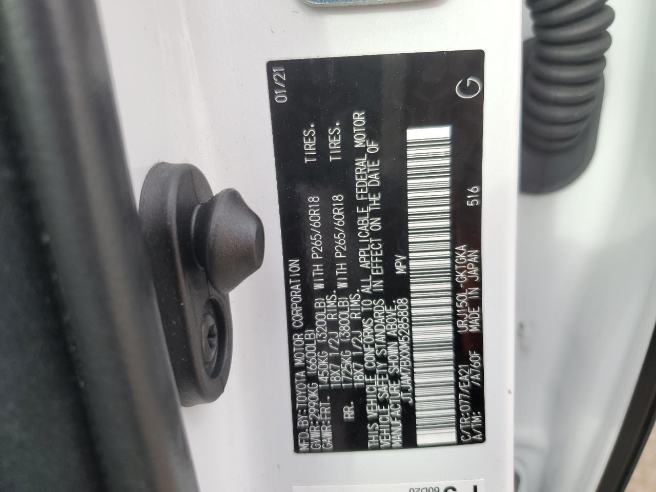 2021 Lexus Gx 460 Premium VIN: JTJAM7BXXM5285808 Lot: 56717055