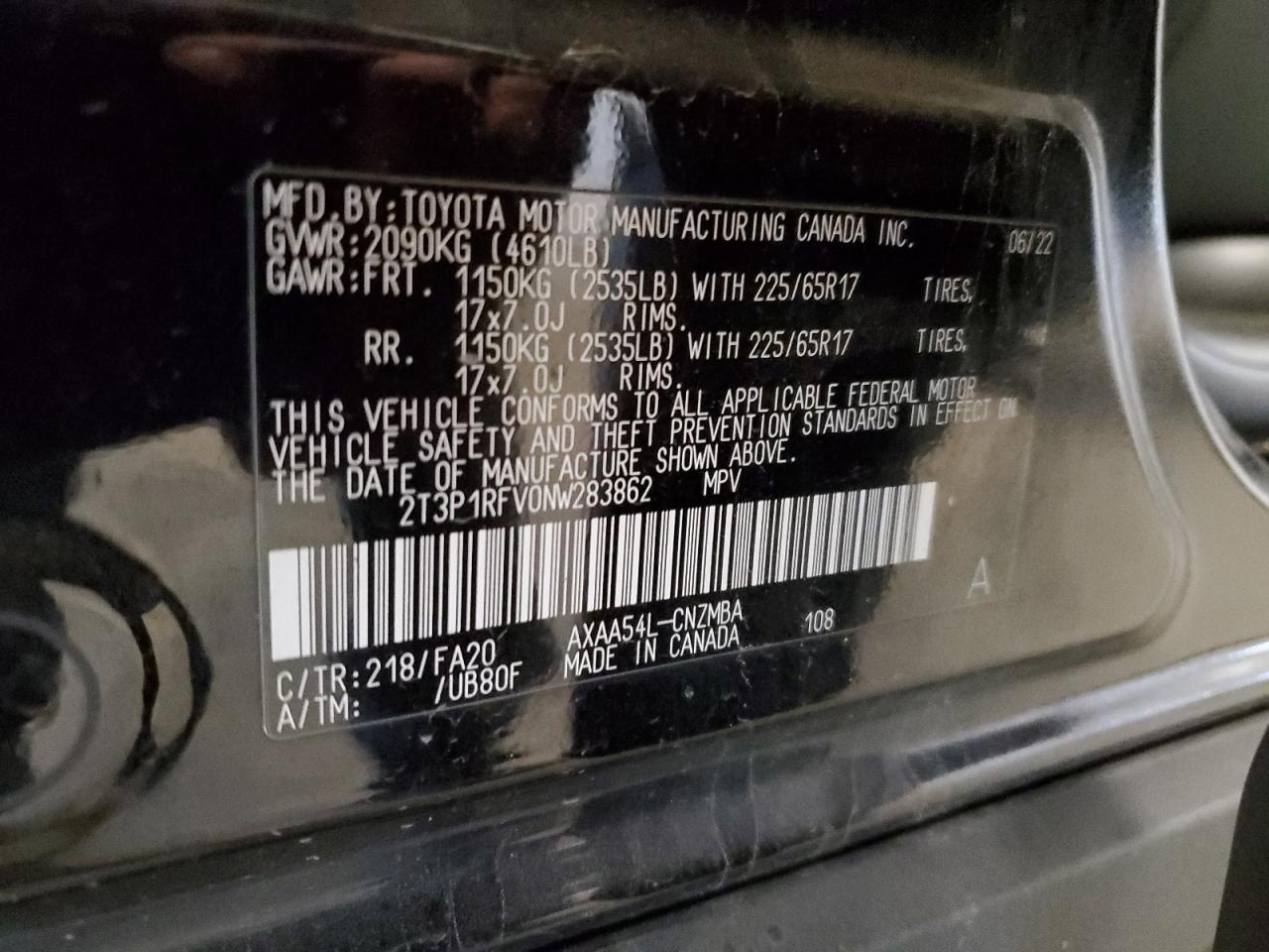 2022 Toyota Rav4 Xle VIN: 2T3P1RFV0NW283862 Lot: 56132115