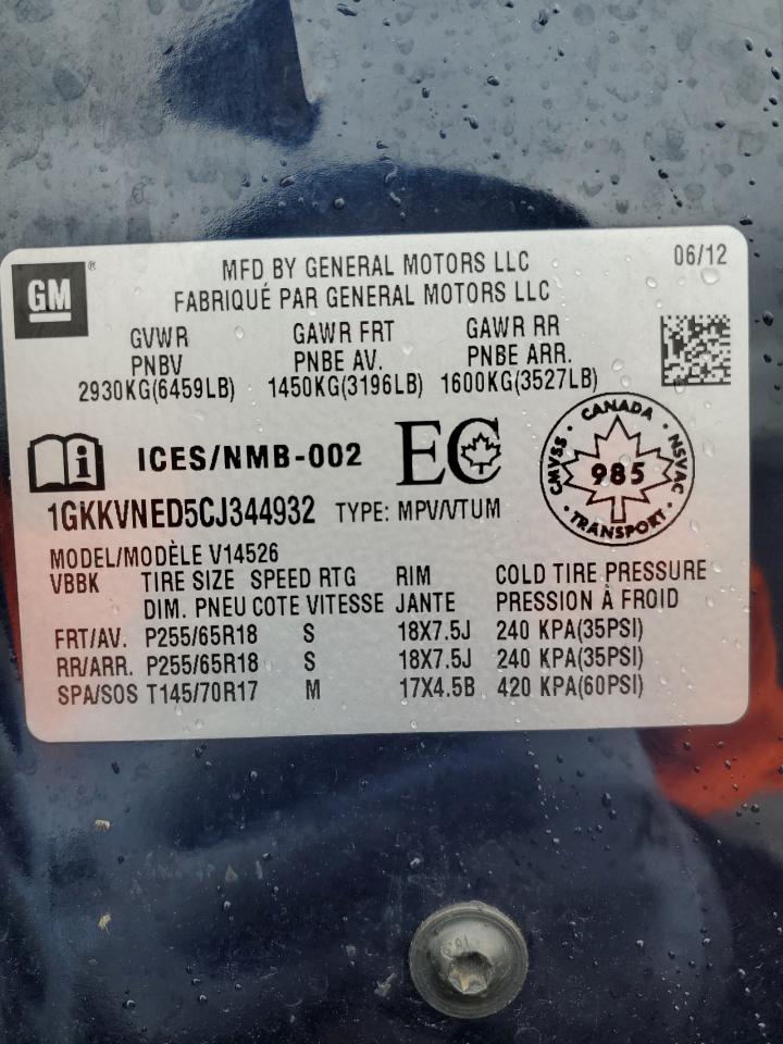 2012 GMC Acadia Sle VIN: 1GKKVNED5CJ344932 Lot: 56881965