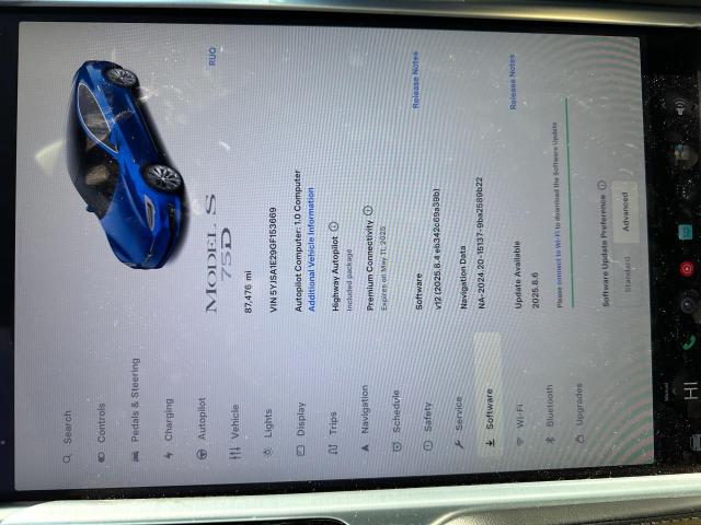 Hatchbacks TESLA MODEL S 2016 Granatowy
