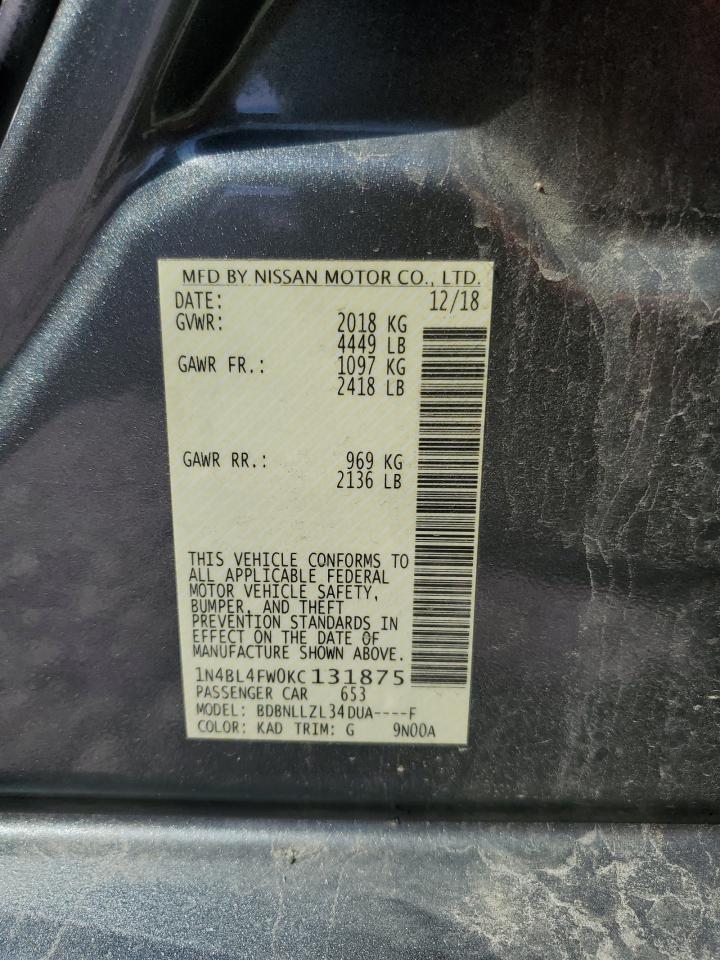 2019 Nissan Altima Platinum VIN: 1N4BL4FW0KC131875 Lot: 56007215