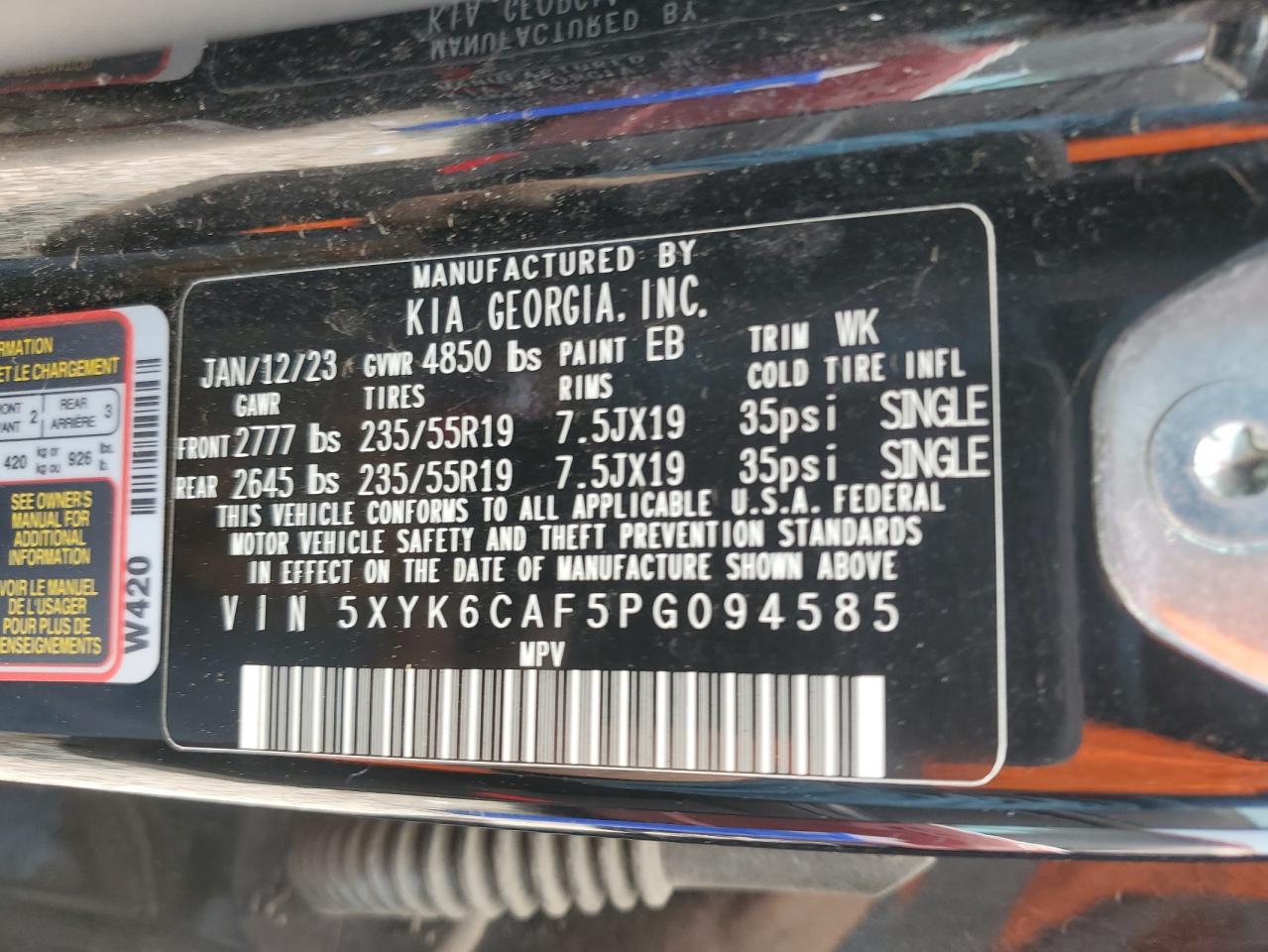 2023 Kia Sportage X Line VIN: 5XYK6CAF5PG094585 Lot: 58737295