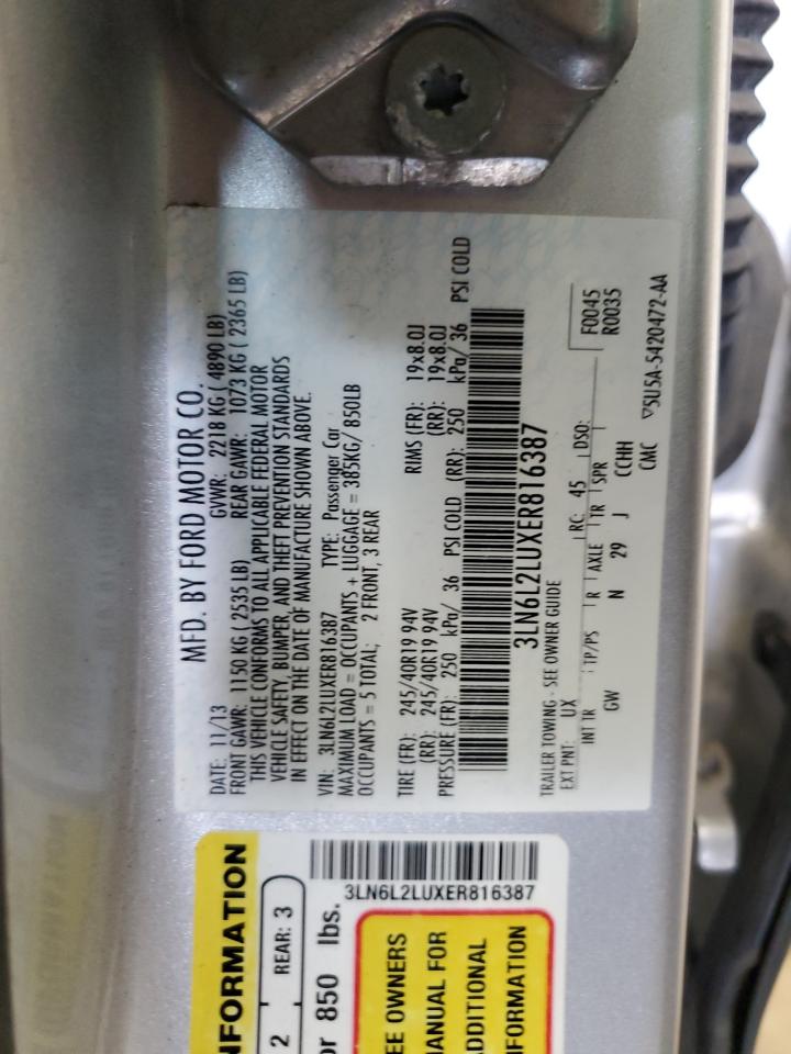 2014 Lincoln Mkz Hybrid VIN: 3LN6L2LUXER816387 Lot: 57054335