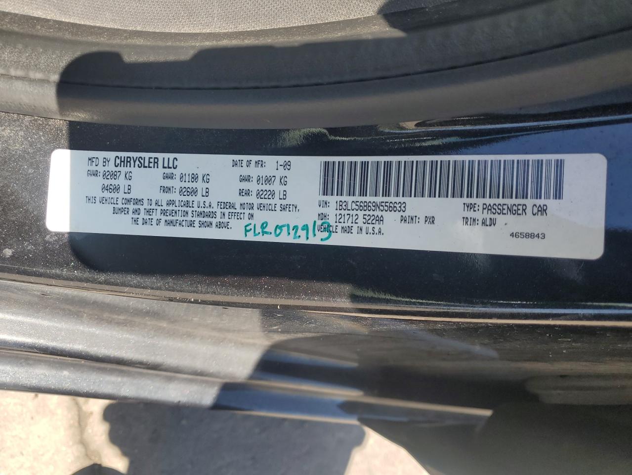 2009 Dodge Avenger Sxt VIN: 1B3LC56B69N556633 Lot: 56706235