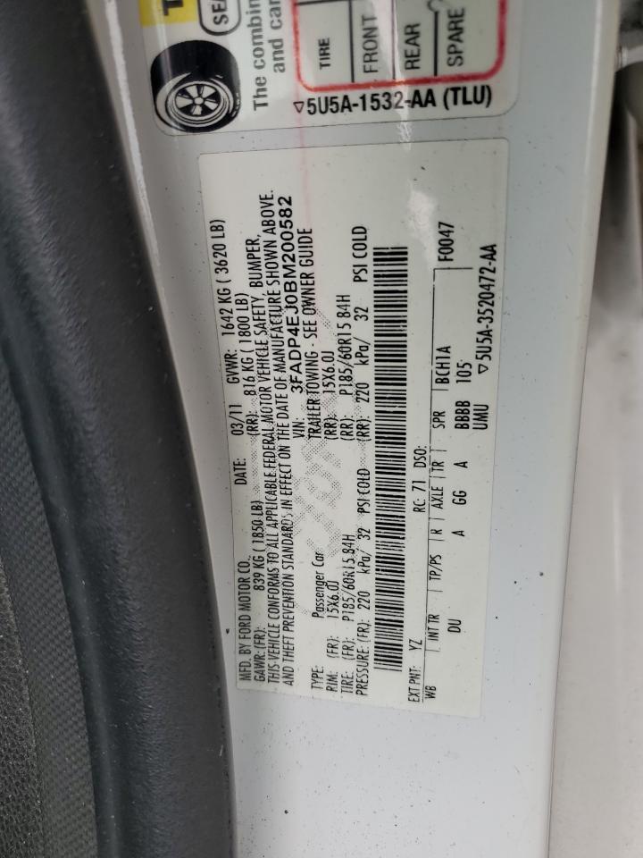 2011 Ford Fiesta Se VIN: 3FADP4EJ0BM200582 Lot: 59203565