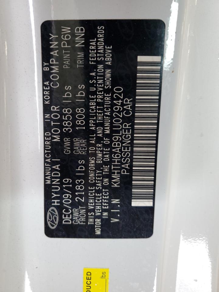 2020 Hyundai Veloster Turbo VIN: KMHTH6AB9LU029420 Lot: 58548465
