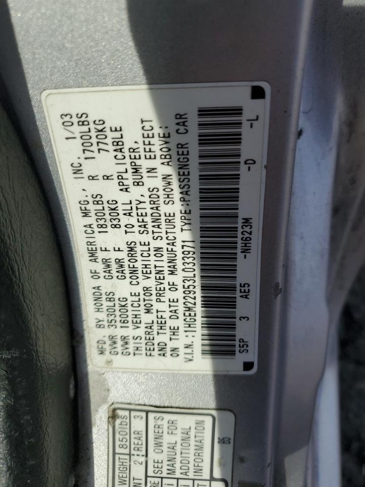 2003 Honda Civic Ex VIN: 1HGEM22953L033971 Lot: 56147265