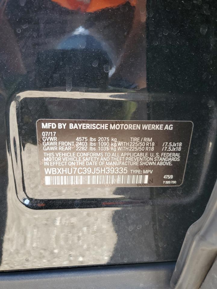 2018 BMW X1 Sdrive28I VIN: WBXHU7C39J5H39335 Lot: 57854485