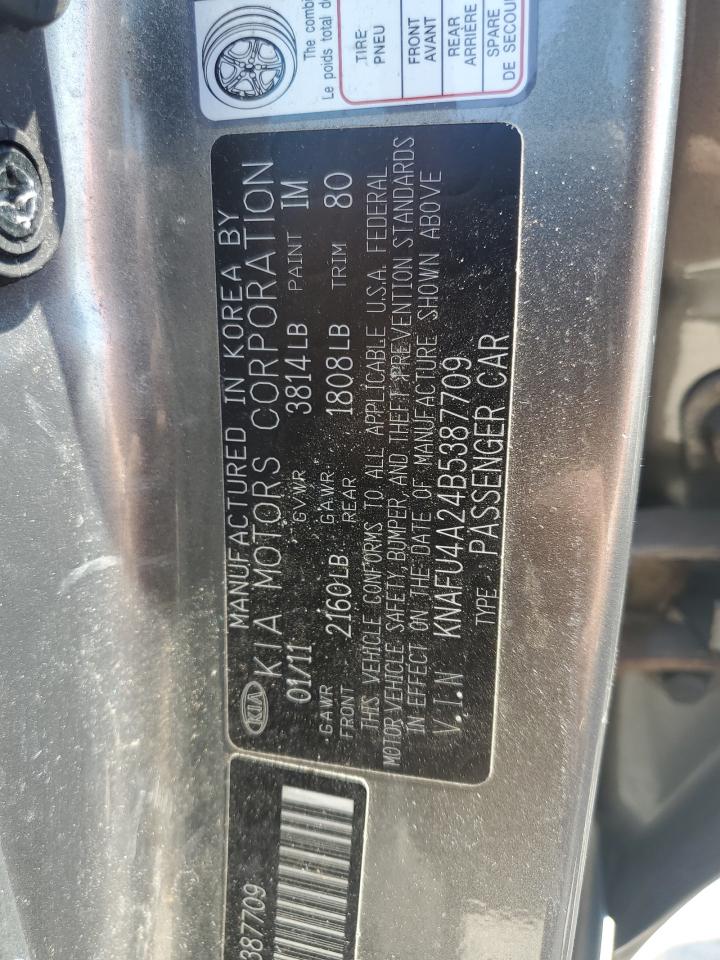 2011 Kia Forte Ex VIN: KNAFU4A24B5387709 Lot: 56406395