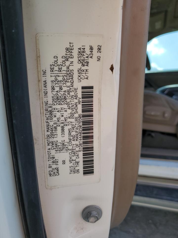 2002 Toyota Sequoia Sr5 VIN: 5TDBT44A02S076506 Lot: 56932385