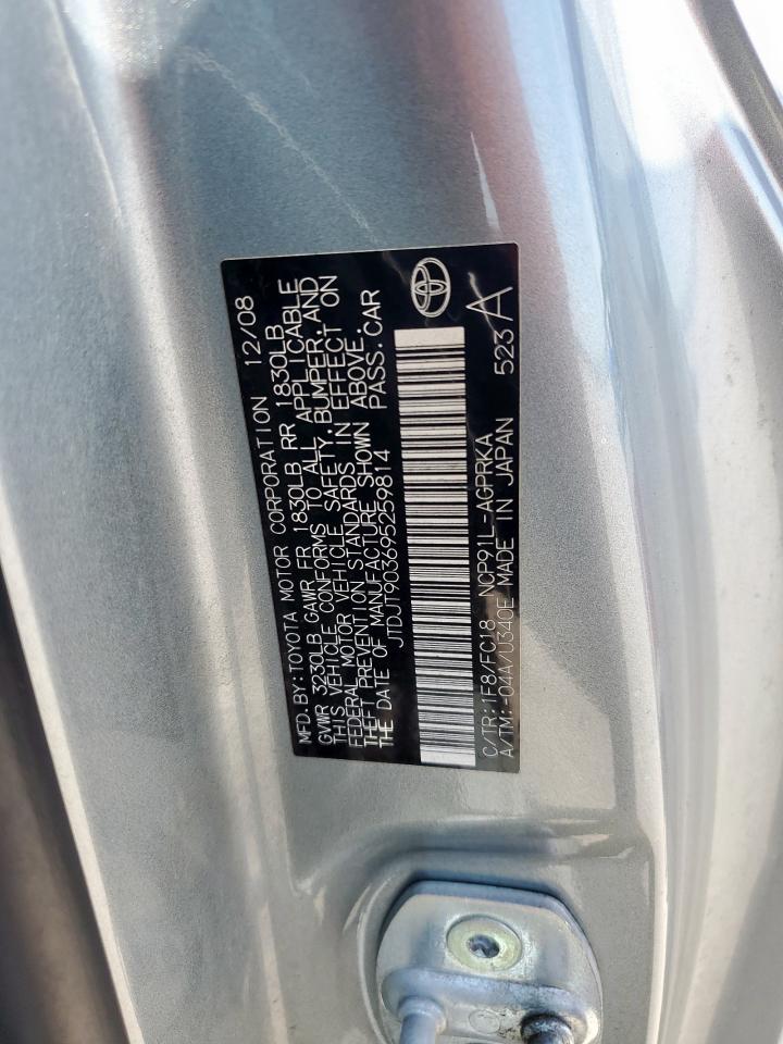 2009 Toyota Yaris VIN: JTDJT903695259814 Lot: 56965565
