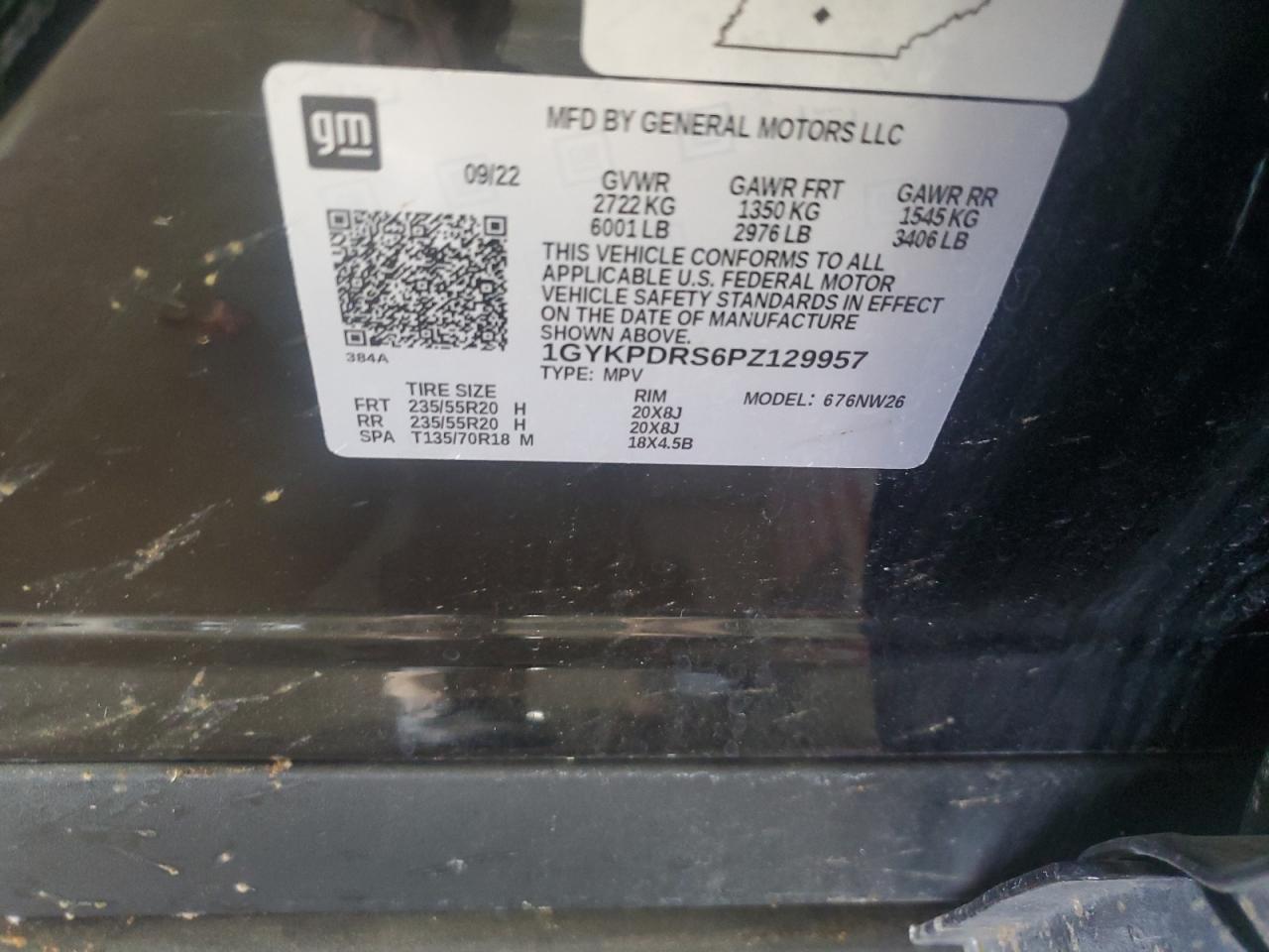 2023 Cadillac Xt6 Premium Luxury VIN: 1GYKPDRS6PZ129957 Lot: 58808245