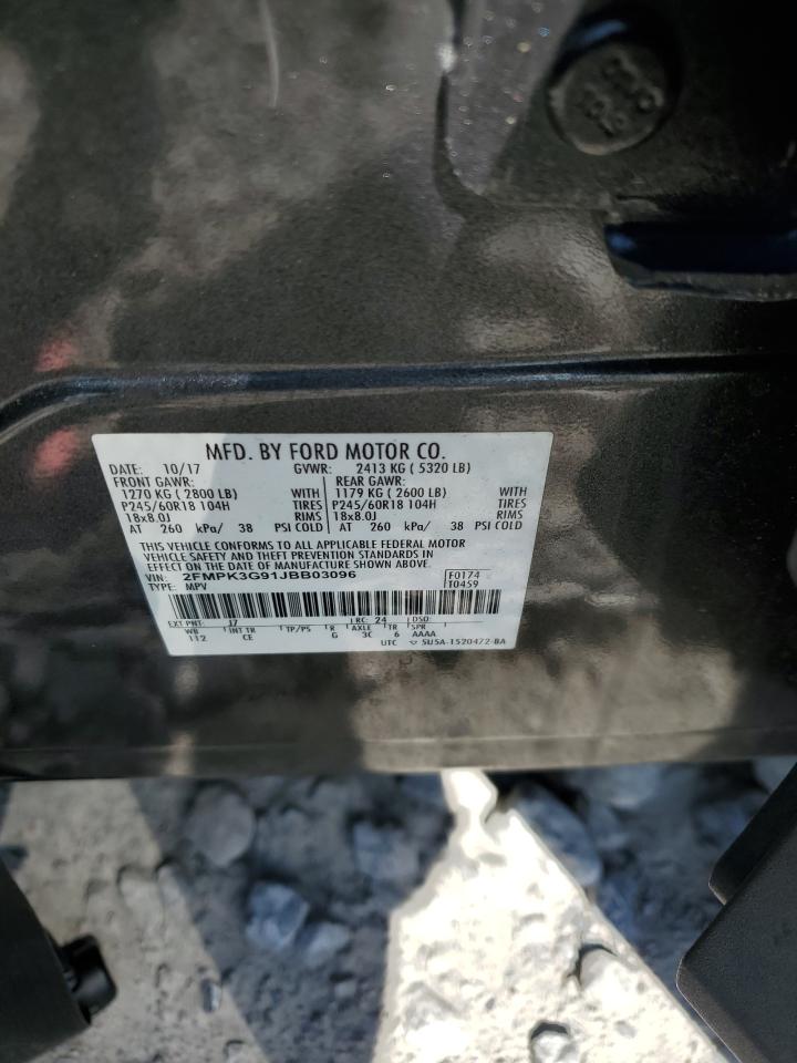 2018 Ford Edge Se VIN: 2FMPK3G91JBB03096 Lot: 55221935