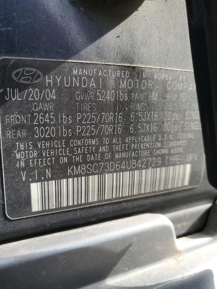 2004 Hyundai Santa Fe Gls VIN: KM8SC73D64U842729 Lot: 56369325
