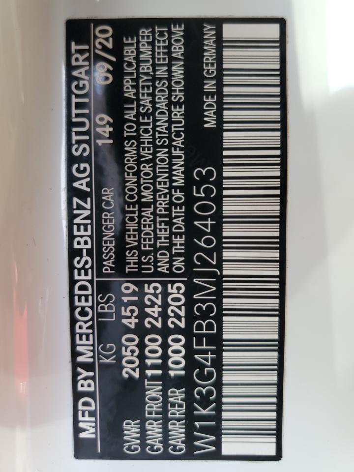 2021 Mercedes-Benz A 220 4Matic VIN: W1K3G4FB3MJ264053 Lot: 56964905