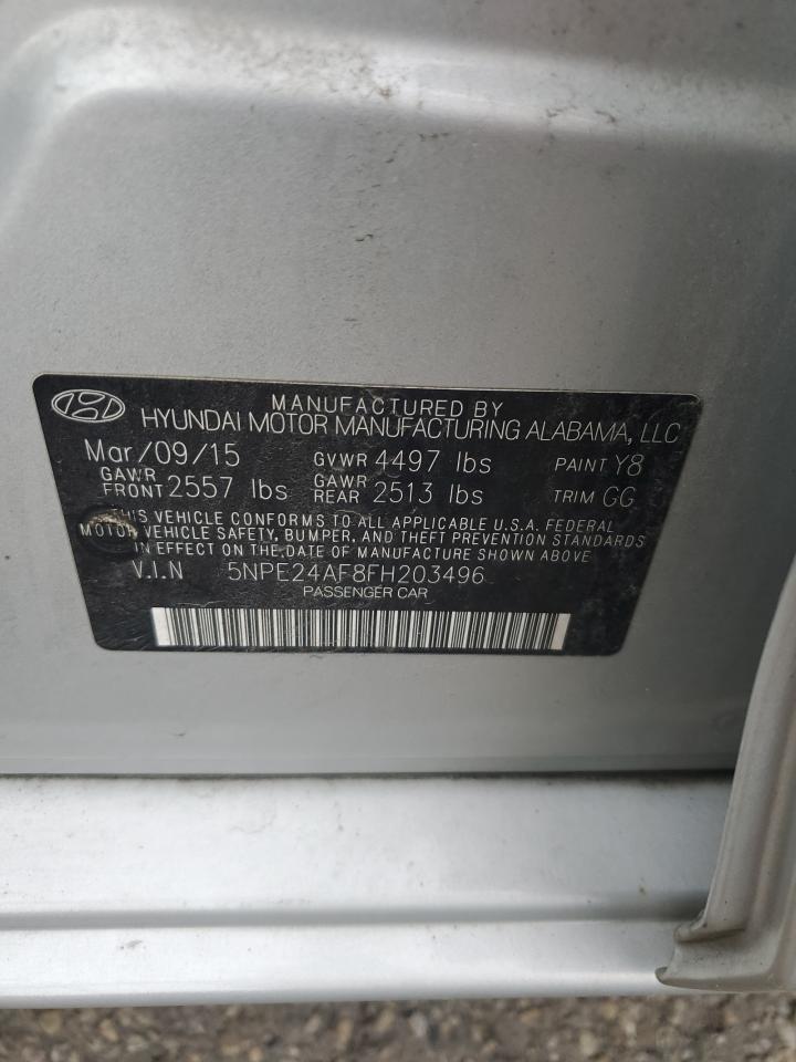 2015 Hyundai Sonata Se VIN: 5NPE24AF8FH203496 Lot: 57033595