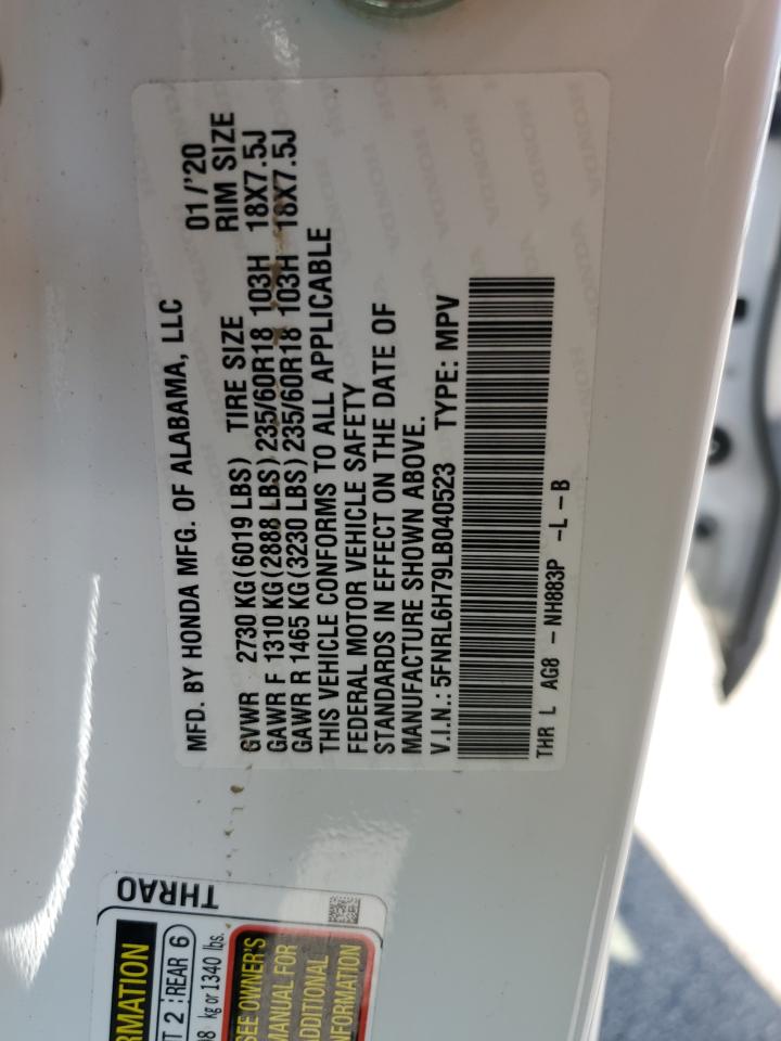 2020 Honda Odyssey Exl VIN: 5FNRL6H79LB040523 Lot: 57383005