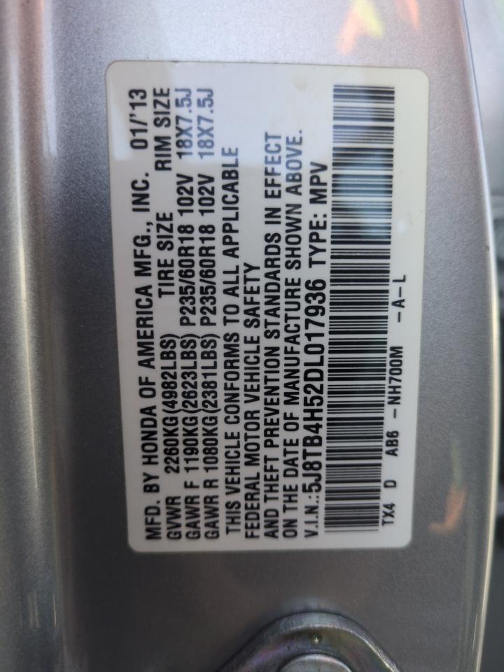 2013 Acura Rdx Technology VIN: 5J8TB4H52DL017936 Lot: 56981745