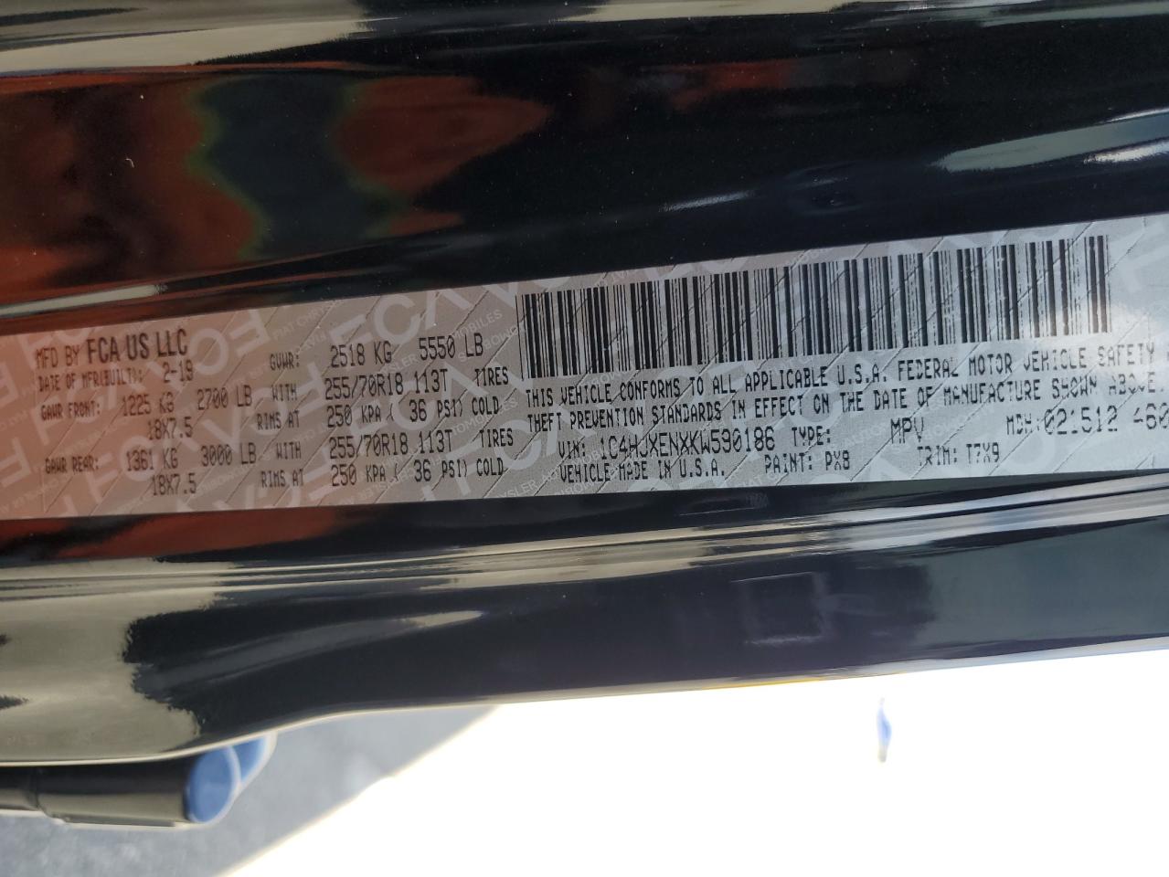 2019 Jeep Wrangler Unlimited Sahara VIN: 1C4HJXENXKW590186 Lot: 56775165