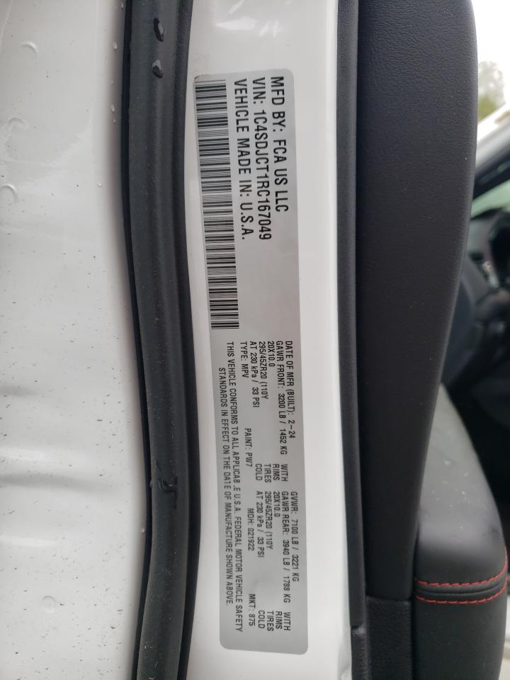 2024 Dodge Durango R/T VIN: 1C4SDJCT1RC167049 Lot: 55407025