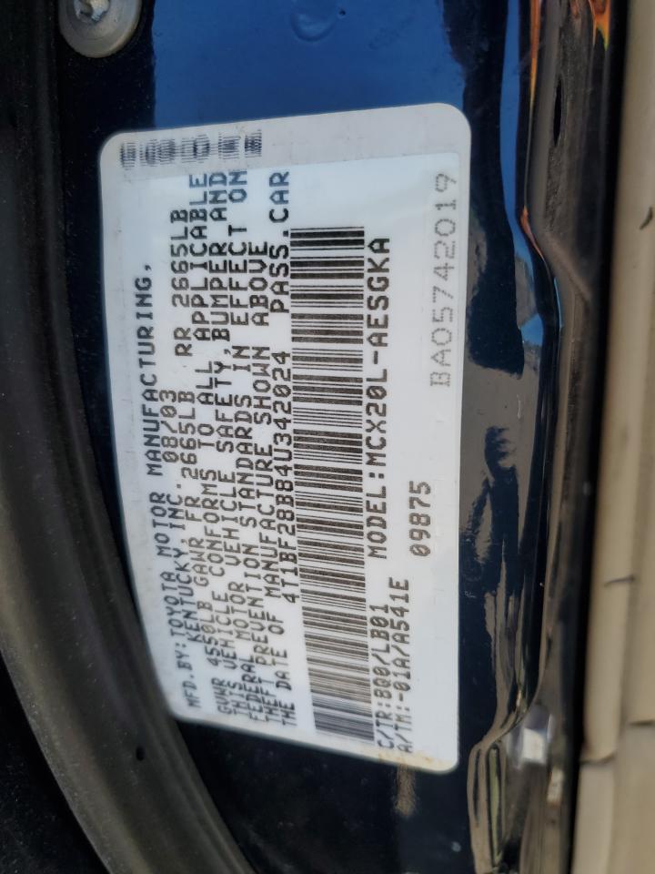 2004 Toyota Avalon Xl VIN: 4T1BF28B84U342024 Lot: 56174985